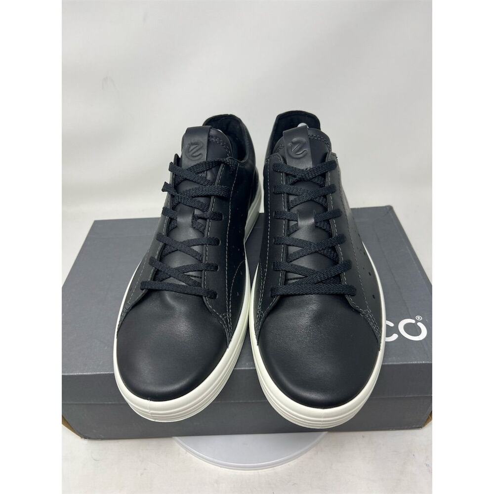 ECCO Men's Soft 7 Cloud Black Leather Sneakers Size 10 Casua - Picture 3 of 12